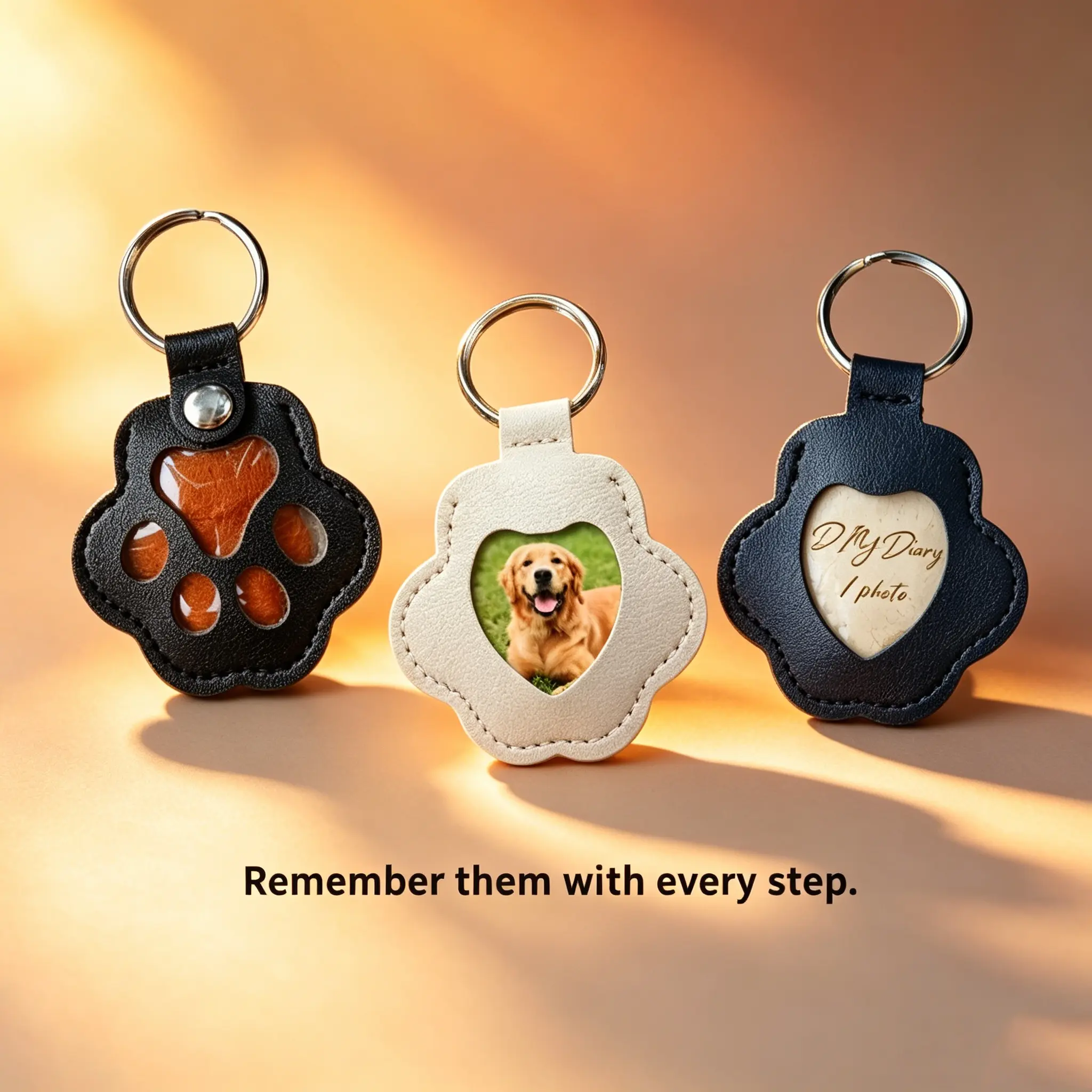 The Memory Keeper 2-in-1 Pet Fur Memory Charm DIY Keychain & Necklace Pendant for Cat or Dog Fur & Photo Handmade Memorial Gift for Pet Lovers Durable Lightweight