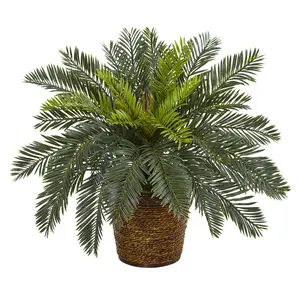 15in.  Cycas Artificial Plant in Basket