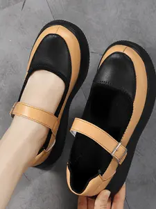 Women's Outdoor Walking Shoes Lightweight with Velcro Fastening, PU Leather Casual Footwear for Spring & Fall, Above Ankle Below Knee Height, Rubber