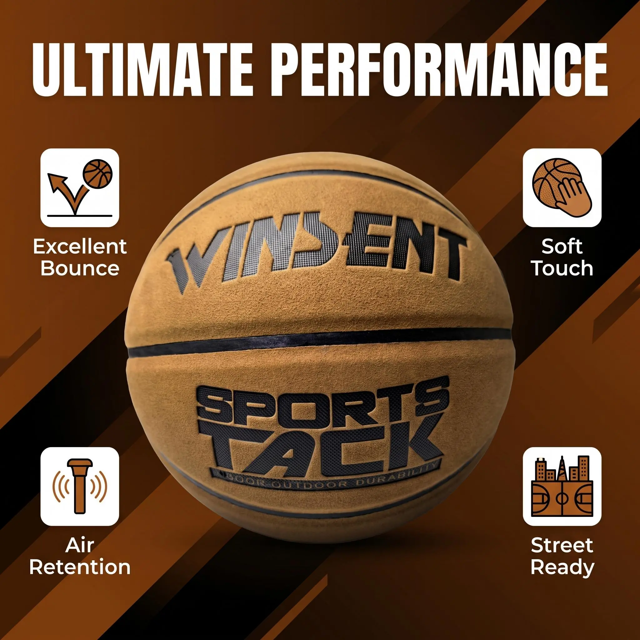 WINSENT Official Size 7 Graffiti Street Basketball Non-Slip PU Leather Wear Resistant Indoor Outdoor Training Competition Basketball Gift for Adult Men