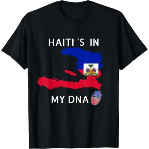 Men's Short-Sleeve Round Neck Casual Streetwear Menswear T-Shirt - Celebrating Haitian Flag Day & Haiti Pride in My DNA
