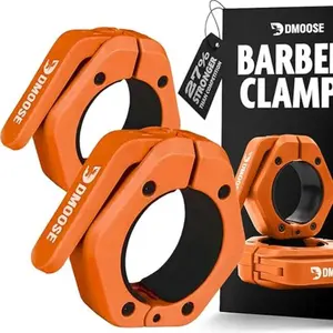 Barbell Clips 2" (Pair) - Quick Release Olympic Barbell Clamps & Collars with Anti Slip TPR Lining for Secure Weightlifting & Powerlifting - Weight Clips for Bars at Home or Gym