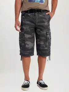 Cordova Men's Cargo Messenger Shorts – Below-the-Knee Utility Shorts with Belt & Multi-Pocket Design