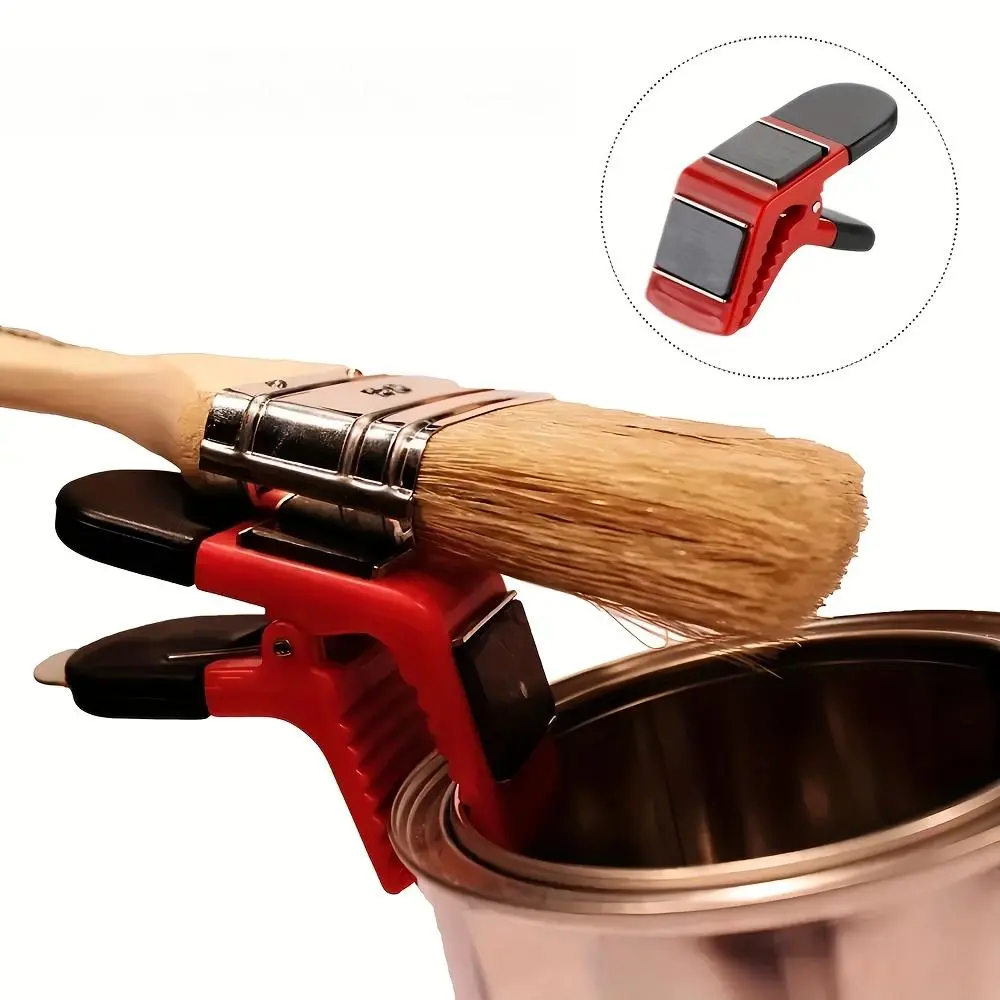 Magnetic Paintbrush Holder with Can Opener, Durable Plastic, Compact Multifunctional Painting Tool, Easy to Use and Store, Multifunctional Clamp, Storage
