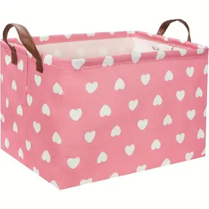 Rectangular Basket Storage Toy Organizer Box, Foldable Laundry Basket, Large Capacity Storage Basket, Clothes Toy Storage Basket, Home Organizer for Living Room Bedroom Bathroom