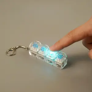 Stress Relief Keyboard Toy, Glowing Keychain Stress Reliever, Finger Tap Design, Ideal Gift for Anxiety Relief (cr1220 Button Battery Not Included)