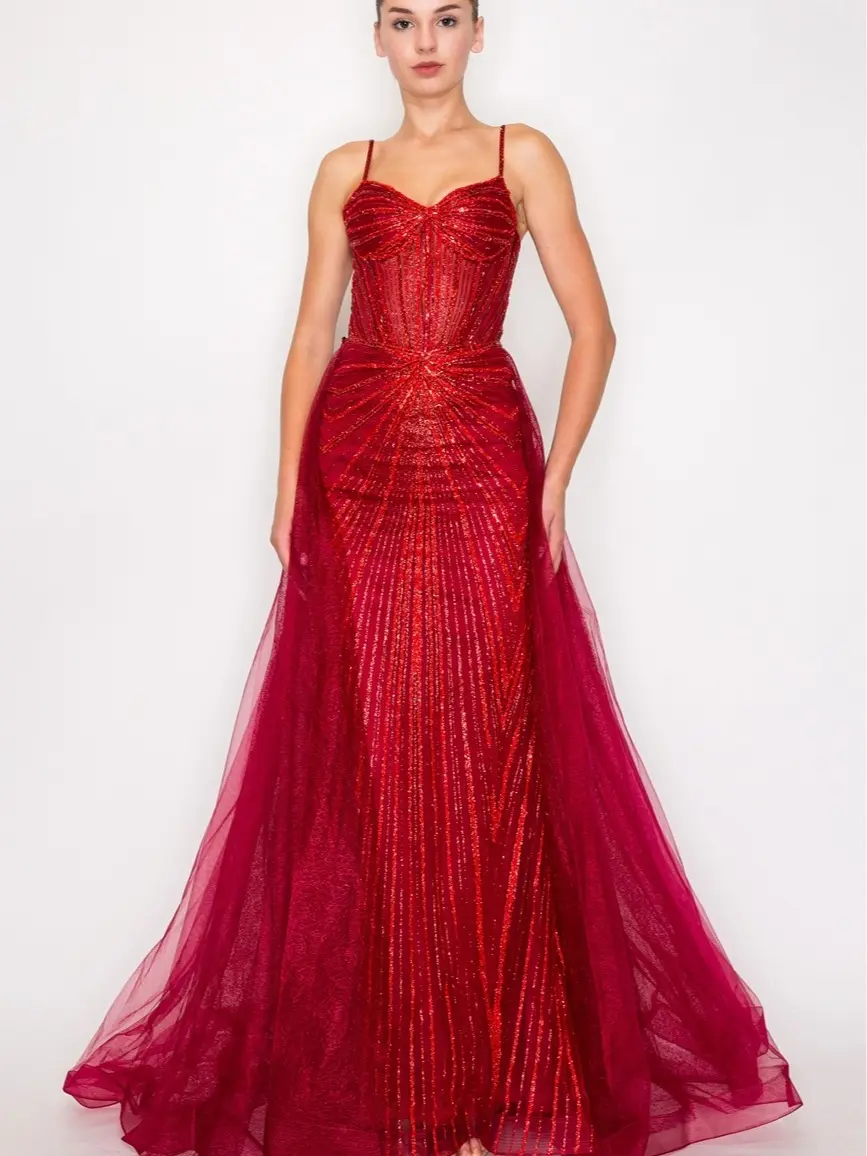 Hc 1009 Elegant Women's Casual-Formal Dress for All Occasions with Moisturizing & Skin Repair Benefits Summer Minimalist Style Basic Everyday Womenswear Workwear Red