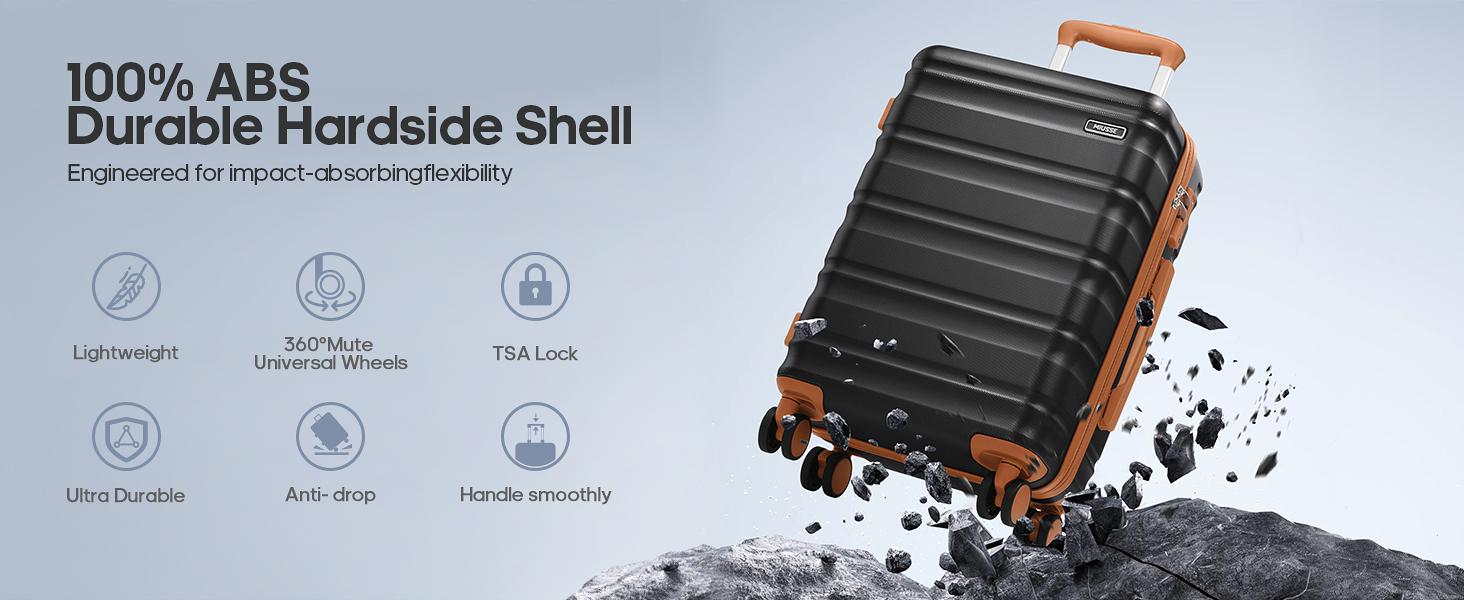 Miusse 7-Piece Hardside Luggage Set – 20/24/28 Inch Spinner Suitcases with TSA Lock, Carry-On, Travel Backpack & 3 Packing Cubes#SpringStatements