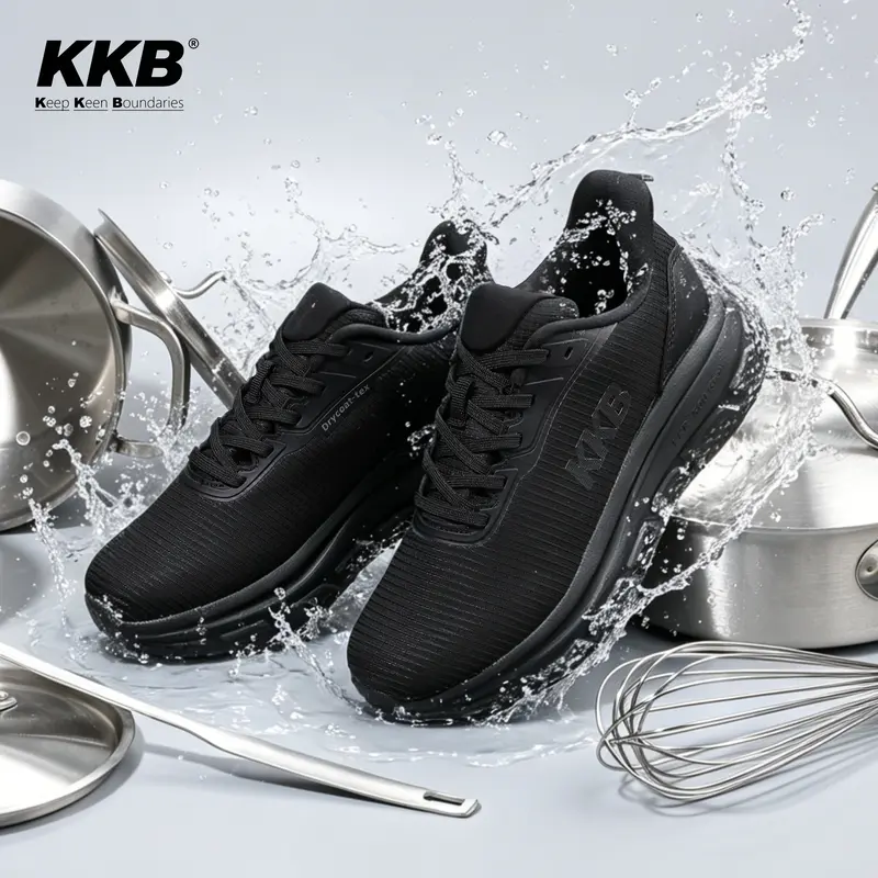 KKB Men's Orthopedic Casual Trainers - Shoes That Don't Hurt, Nonslip Water-Resistant, Arch Fit, Rubber Sole, Round Toe for All-Day Walking & Service Work