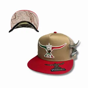 TexHorn Hat - Tan/Red Mexico Longhorn