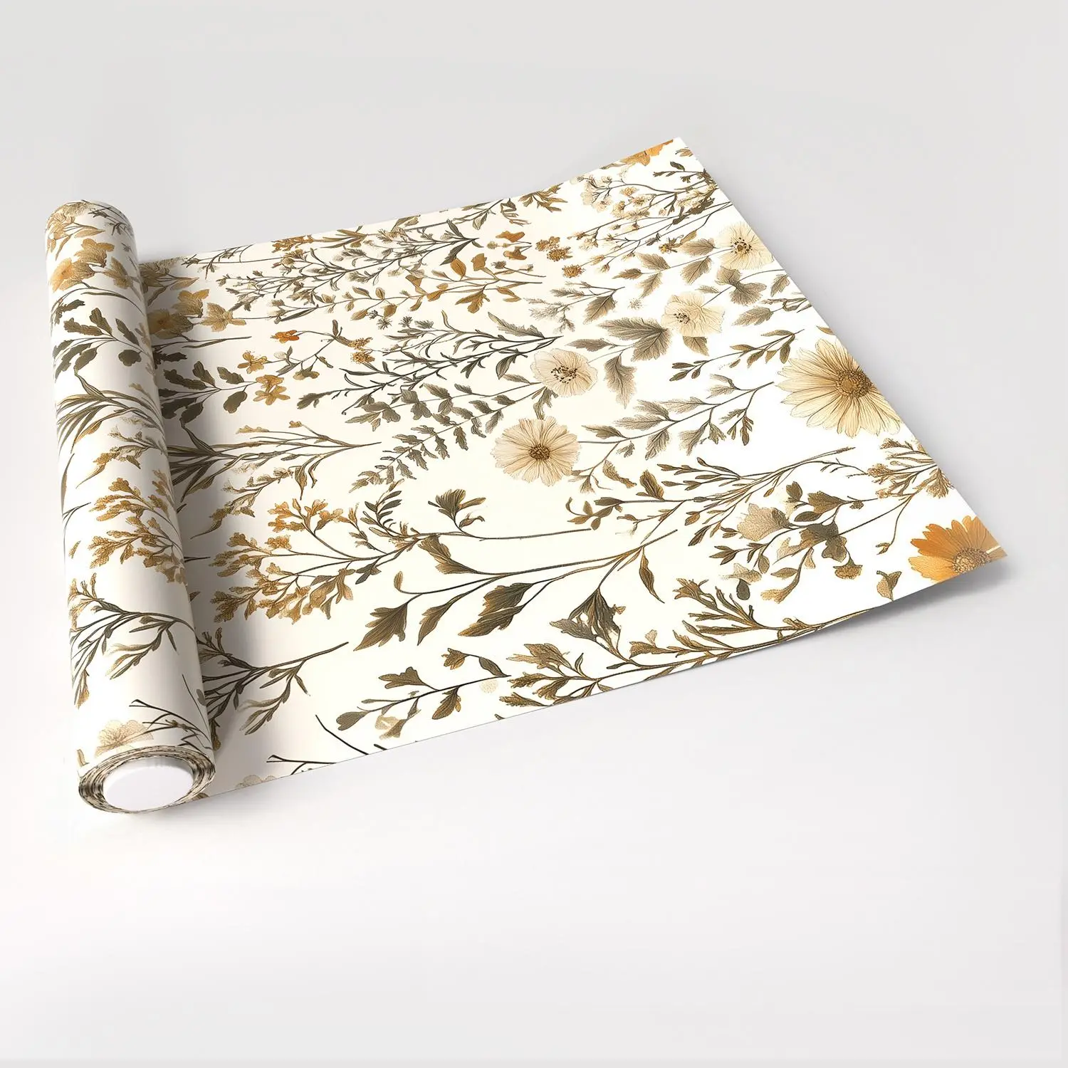 Elegant Floral Leaf Wallpaper, 17.7x118 Inches, Waterproof, Removable, Self-Adhesive Vinyl, Home Decor for Kitchen and Bathroom