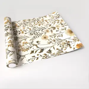 Elegant Floral Leaf Wallpaper, 17.7x118 Inches, Waterproof, Removable, Self-Adhesive Vinyl, Home Decor for Kitchen and Bathroom