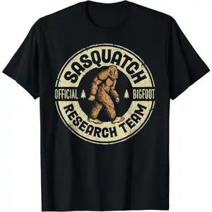 Bigfoot Research Team Retro Vintage Sasquatch T-Shirt | Unisex Cotton Tee Gift | Full Size Menswear Top
