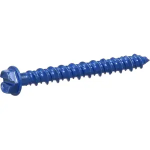 Hillman Fasteners 375287 0.18 x 1.75 in. Blue Slotted Tap Concrete Screw Anchor - 100 Count