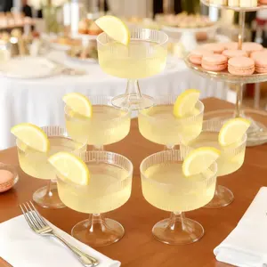 20 Pcs Clear Stemmed Dessert Bowls – Elegant Champagne Cups for Ice Cream, Mousse, Salad & Party | Perfect for Weddings, Banquets & Festive Occasions Festival Party Tableware