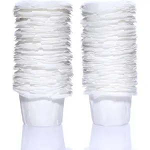 Disposable K Cup Filters, 100 Count Disposable Paper Filters for Keurig Reusable K Cups, White