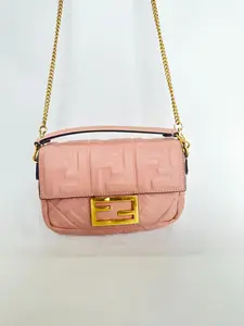 Pre-owned Fendi Pink Leather Shoulder Bag D0019 09
