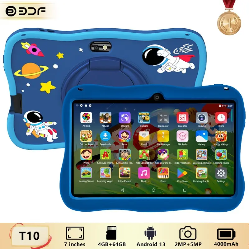 7 Inch Kids Tablet PC, Learning Entertainment Tablet, Quad Core 1.3ghz Android 13 Mtk8321, 1gb RAM 64GB ROM, IPS Screen, Touchscreen Tablet, WiFi Parental Control, Educational Games, Android Electronic Tablet, Android Tablets, Android Tablet Computer