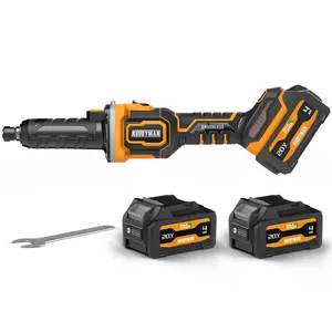 Alloyman Cordless Die Grinder Kit 20V, Brushless Motor,1/4" Collet, 3-Speed 13,000-25,000 RPM, 2X 4.0Ah Batteries& Charger, for Metal Grinding, Polishing & Weld Cleanup