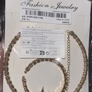 Elegant Round Crystal Bracelet & Earring & Necklace Set, Fashion Jewelry for Party, Daily Clothing Decor, Trendy All-match & Exquisite Jewelry for Birthday Gift