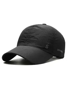 Breathable Mesh Baseball Hat, Lightweight Design Quick-Dry Sun Hat, Adjustable Mesh Snapback Sporty Fitted Cap for Outdoor Activities, Golf, Hiking, Daily Wear, Polyester Sports Hat