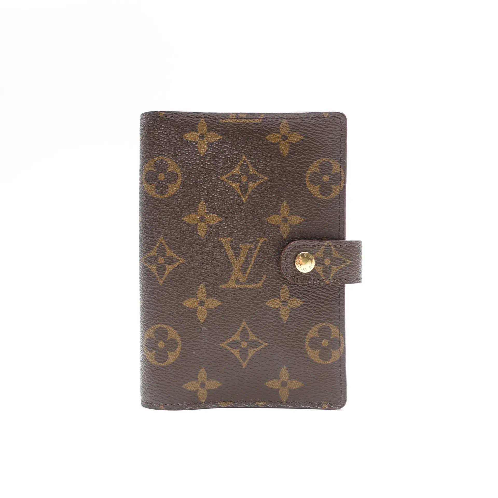 Pre-owned Louis Vuitton Canvas Small Leather Goods Monogram Brown Coated Notebook Cover T10446669