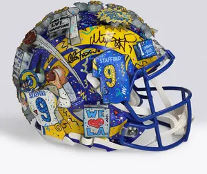 Matthew Stafford Los Angeles Rams Autographed Riddell Speed Authentic Helmet - Art by Charles Fazzino - WN55916370 - Fanatics Authentic Certified