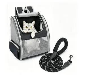 Premium Foldable Pet Backpack Carrier, 3-Side Breathable Mesh Window Design, Comfort Ventilated Travel Backpack, Portable Outdoor Carrying Bag for Small Cats & Dogs, Perfect for Hiking, Camping, Daily Walks, Road Trips and Outdoor Adventures
