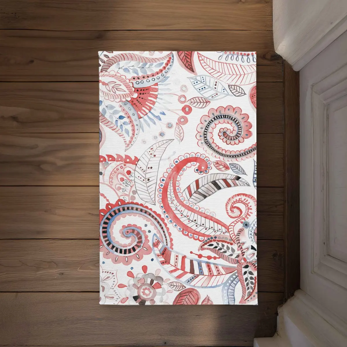 Begin Home Decor CODM2134ZQ5TV0 21 x 34 in. Paisley Pattern Door Mat - Indoor & Outdoor Home Decor Accent