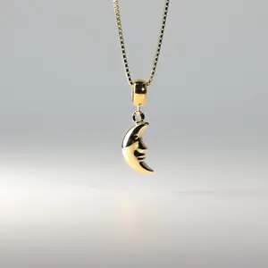 14K Gold Moon Pendant - Model 2458