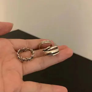 3Pcs Adjustable Stainless Steel Punk Rings, Unisex Stackable Jewelry for Men & Women
