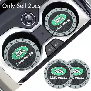 2Pcs PVC Car Coasters Water Cup Slots Non-Slip Mat Water Cup Pad For Land Rover Range Rover Discovery 3 4 L319 L462 Freelander 2 L2 LF Evoque Auto Interior Accessories