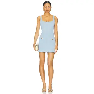 retrofete Loulou Knit Dress in Metallic Powder Blue