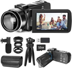 HD Video Camcorder Ultra HD 4K 42MP 18X With 32GB TF tripod Vlogging Camcorder Ultra HD 42MP  Live Stream Vlogging Recorder