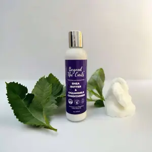 Beyond The Curls Shea Butter & Chamomile Conditioner - Non-Scented, Moisturizing Formula with Rice Bran Oil & Vitamin E for Dry Hair Care - Vegan, Clean, All-Natural Ingredients