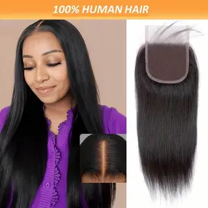Wholesale GETARME 4x4 Transparent Swiss Lace Closure - 150% Density Brazilian Virgin Human Hair Straight Part Wig for Women, Natural Look & Versatile Styling, Stylish Hairpiece, Versatile Hairpiece