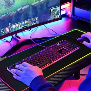 Extra large size RGB Gaming Mouse Pad with 9 Lighting Modes,LED large extended Keyboard Mouse pad   mouse  pad frictionless