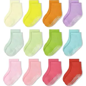 Non-Slip Toddler Socks, Girl Grip Socks for 1-10 Years Kids Girls Boys Toddler Sock with Grippers