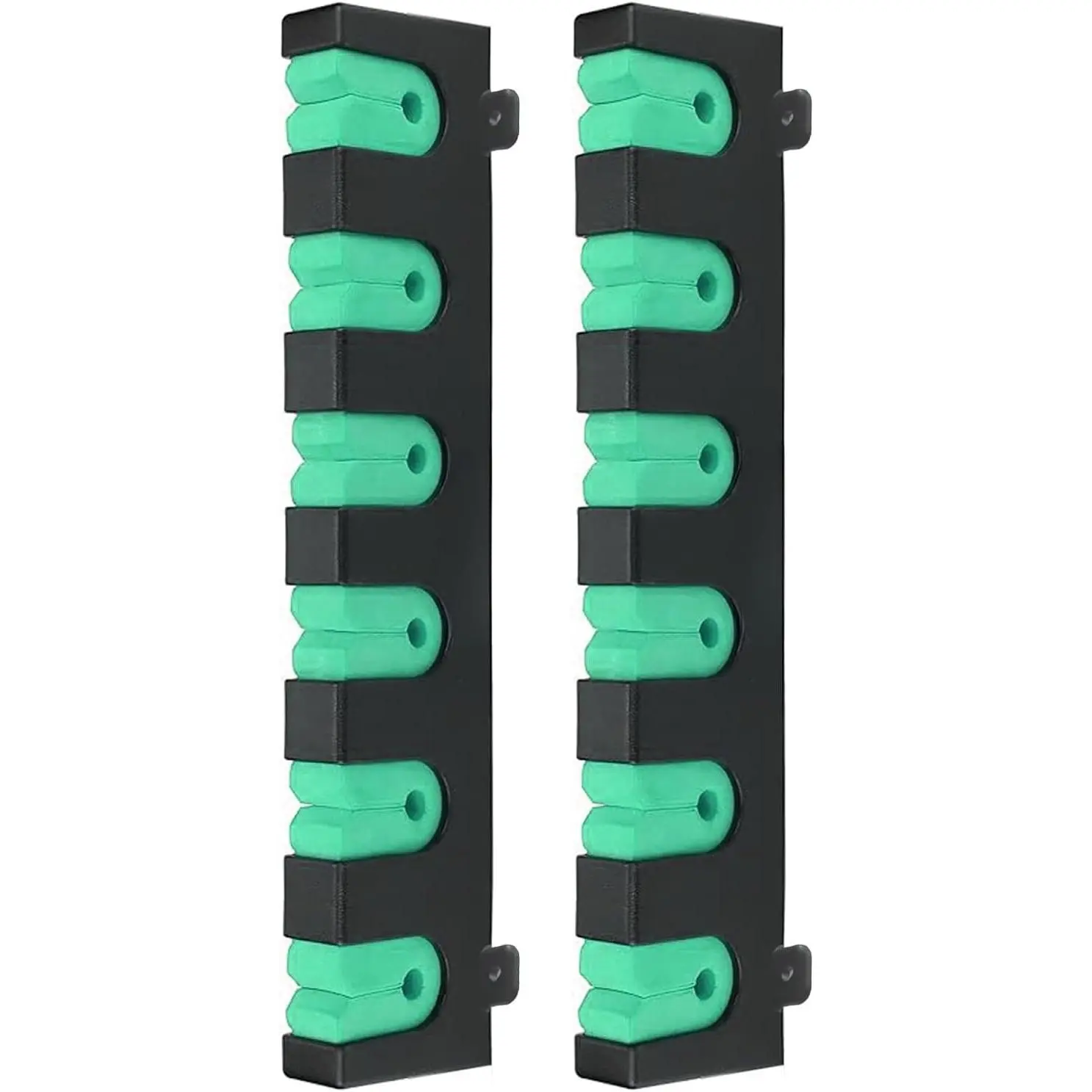 Fishing Rod Rack Holders Wall-Mounted Fishing Pole Holder & Rack, Fishing Pole Holders for Garage & Boat 6-Rod Storage Racks(Horizontal Green, 1 Pair)