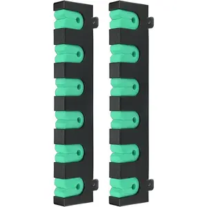 Fishing Rod Rack Holders Wall-Mounted Fishing Pole Holder & Rack, Fishing Pole Holders for Garage & Boat 6-Rod Storage Racks(Horizontal Green, 1 Pair)