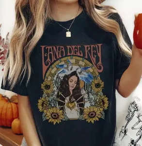 [Sale up to 40%], [Free Ship] Lana De Rey Graphic Tee Shirt Made Using 100% Us Cotton, Design & Printed In The Usa Casual Classic