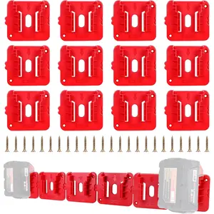 WrenchWizard 12 Pack Battery Holder for Milwaukee M18 18V Battery Mounts Dock Holder Fit for M18 48-11-1815 48-11-1828 48-11-1850 48-11-1860 (w/24 Screws, No Battery)QuesearQuesear