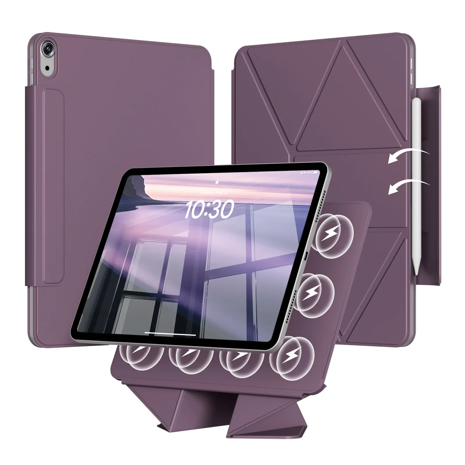 Modest Tablet Case for iPad 11-in (A16) 2025/10th Gen 2022, iPad Air 11-in (2026/2025/2024)/4/5th Gen - Asian, Chinese, Australian Compatible, Detachable Magnetic Split Structure, Multi-Angle Folding, Ultra-Strong Magnetic Force Protective Cover Accessory