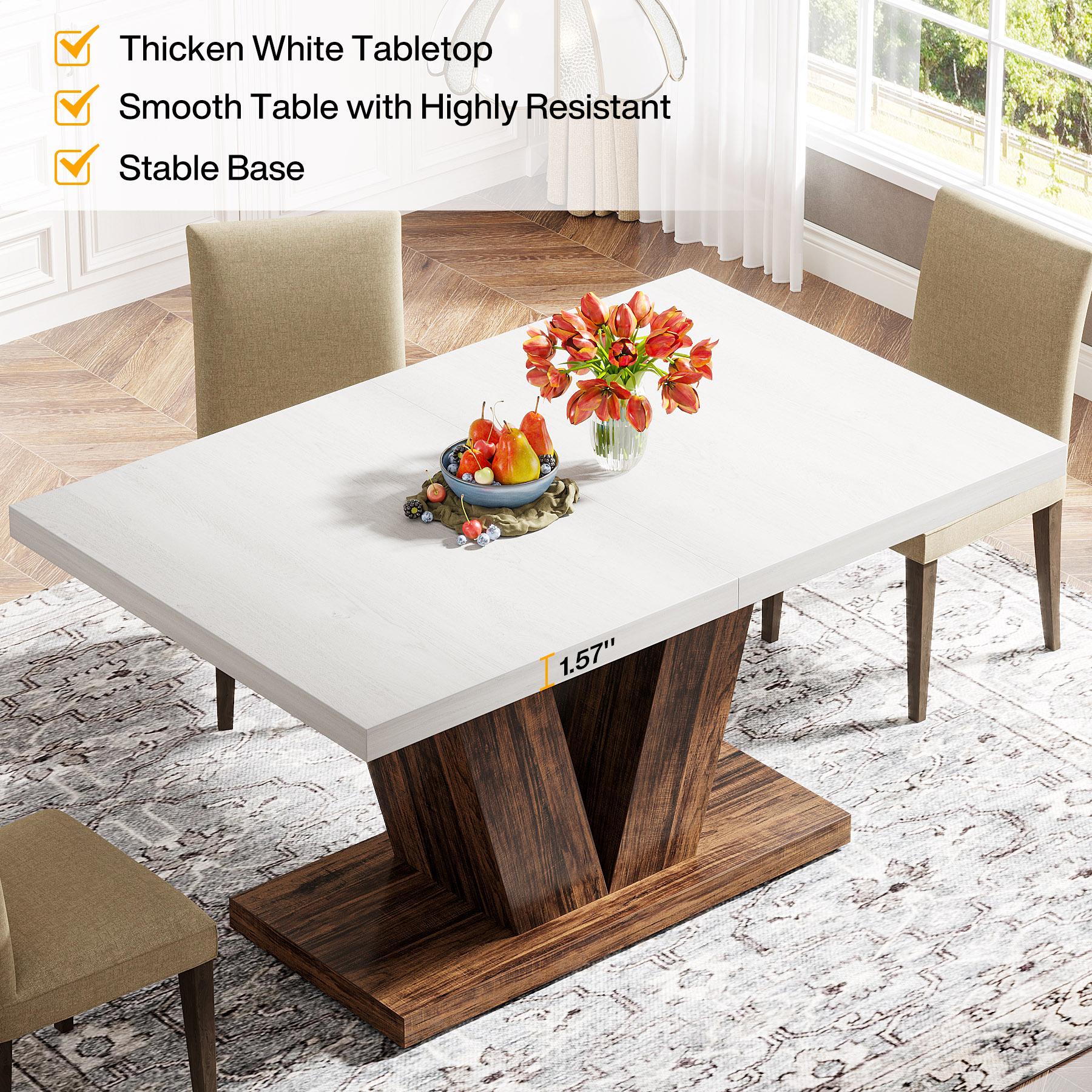 Tribesigns 47 In. Rectangular Dining Table for 4-6 People, Modern Kitchen Table for Dining Room, Kitchen, Living Room