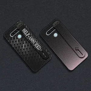 Silicone Plain color Phone Case For LG Q51 Soft case masculine Wristband Fashion Design Anti-dust Kickstand Shockproof commerce geometry Back Cover Wrist Strap protective simple