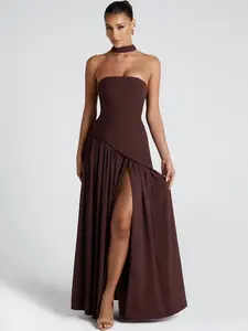 Women's Fashion Sexy One Shoulder Cut Out Dress, Comfortable Soft Fabric, Party Banquet Evening Vacation Style, Sleeveless Bodycon Patchwork Dress