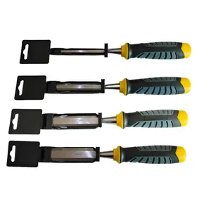 4-Piece Woodworking Tool Set, Professional High-Speed Steel Handheld Chisel with Rubber Handle for Precision Woodworking and Sculpting, Durable Metal Structure for DIY and Professional Use