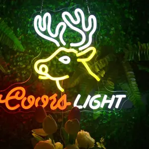 Deer Neon Sign for Wall Decor Perfect for Beer Bar, Game Room, Home Bar, Party, Bedroom,led sign for men, Led neon lights,wall led signs,Man Cave | USB Powered Neon Light for Hip Hop Parties, Beer Enthusiasts, Home Bar Gifts, Festivals, Christmas