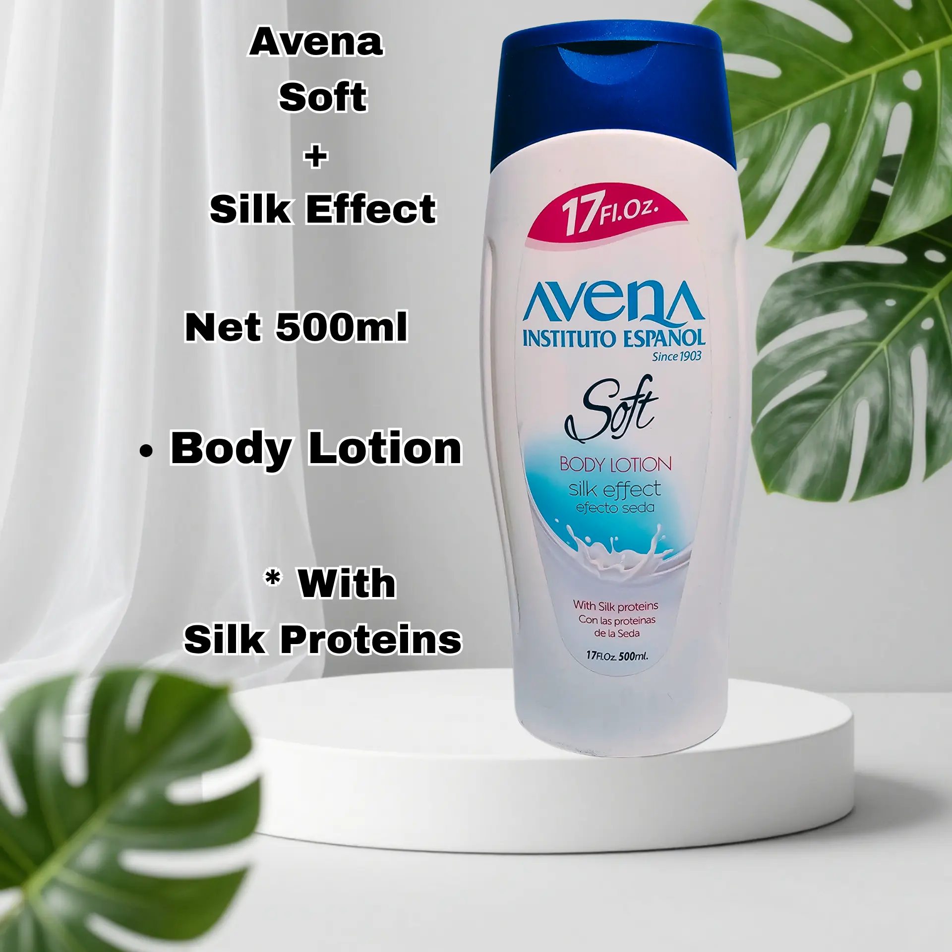 Avena Soft Silk Effect Body Lotion, A Hydrating Daily Moisturizer for Noticeably Smooth Skin - 500ml Body Care Product, Body Care Products