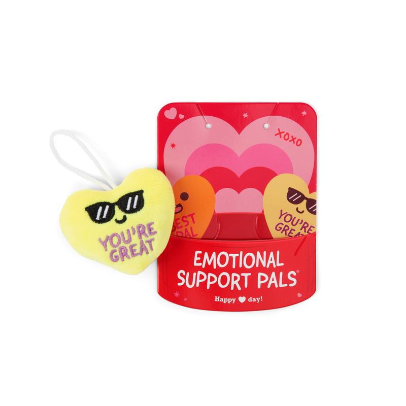 Emotional Support V-Day Heart Cards by Relatable, Valentine's Plush, Perfect Valentine Gift for Girlfriend, Kids Classroom or Gift for Work Friends, Includes 10 Plushies with 10 Cards